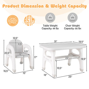 Kids Activity Table and Chair Set with Montessori Toys for Preschool and Kindergarten-Gray view 5
