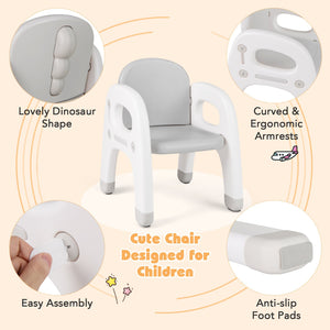Kids Activity Table and Chair Set with Montessori Toys for Preschool and Kindergarten-Gray view 8