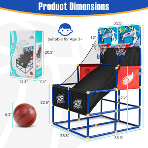 Kids Arcade Basketball Game Set with 4 Basketballs and Ball Pump view 5