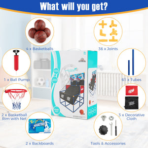 Kids Arcade Basketball Game Set with 4 Basketballs and Ball Pump view 8