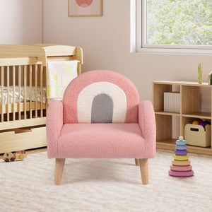 Kids Armchair with Comfy Backrest and Armrests-Pink view 2