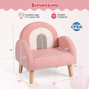 Kids Armchair with Comfy Backrest and Armrests-Pink view 5