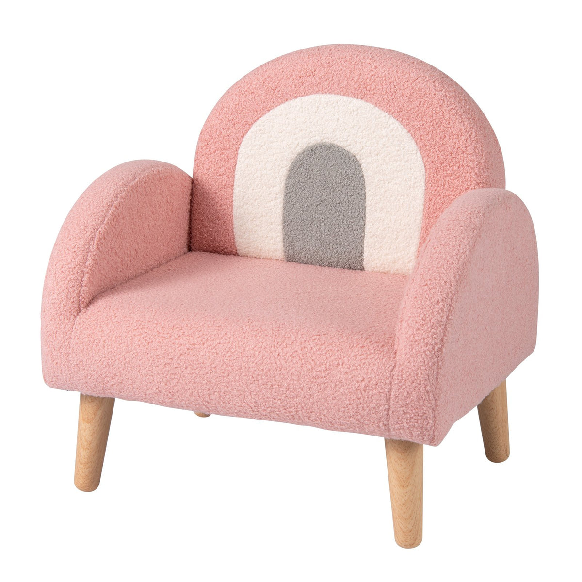 Kids Armchair with Comfy Backrest and Armrests-Pink view 8