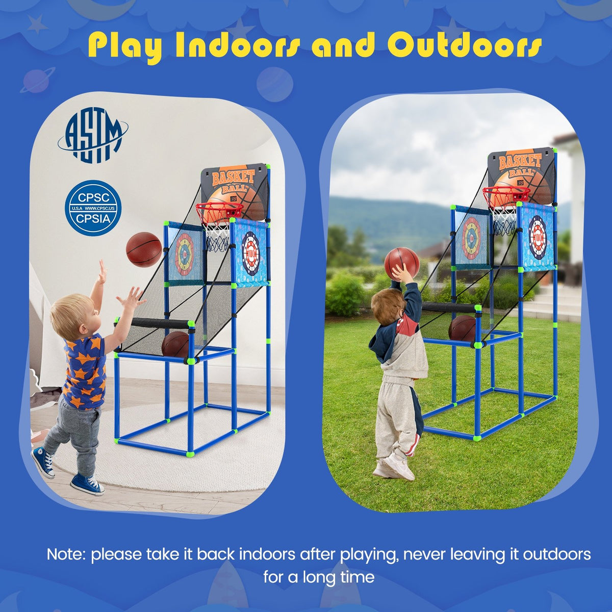 Kids Basketball Arcade Game with Electronic Scoreboard and Sound Effect view 7
