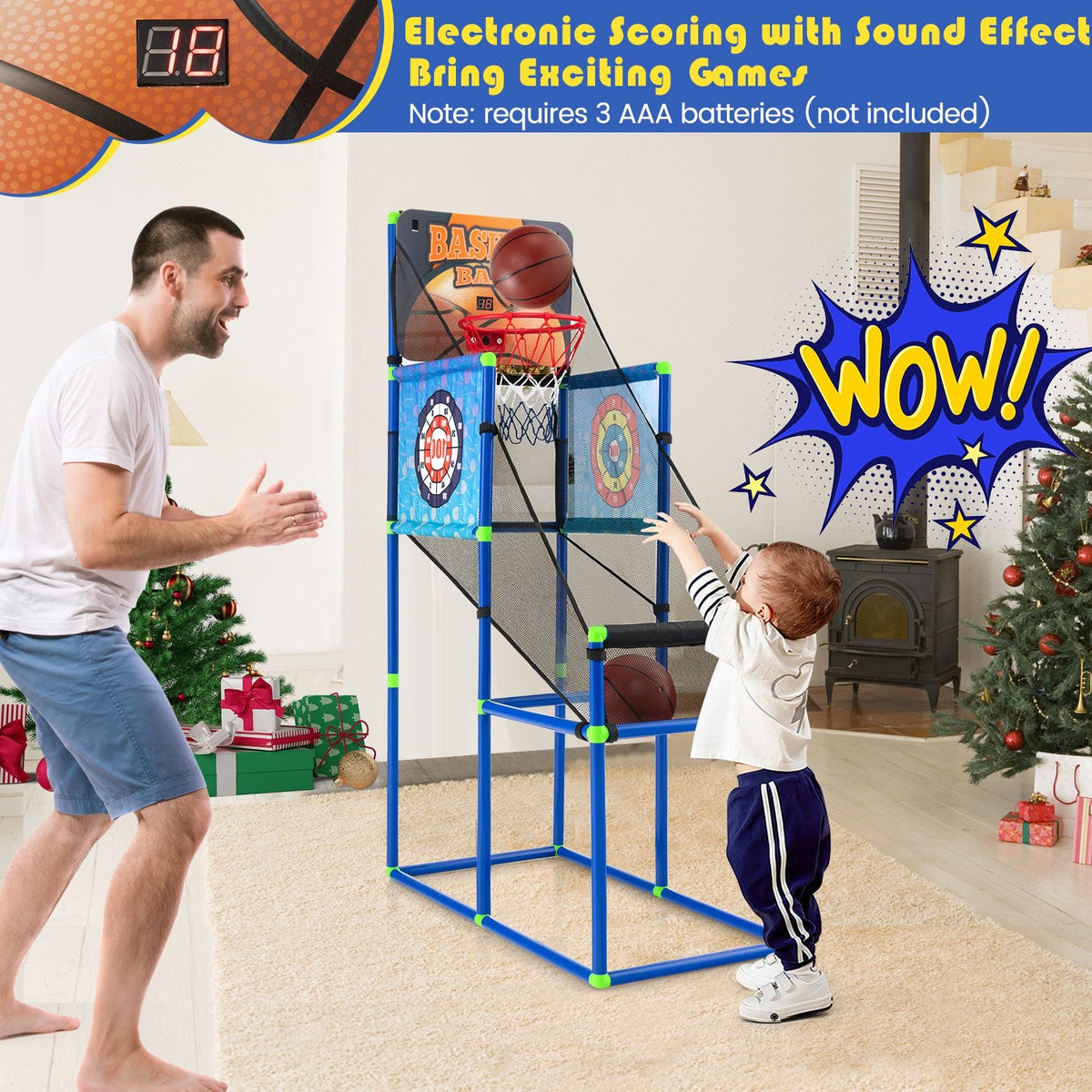 Kids Basketball Arcade Game with Electronic Scoreboard and Sound Effect view 8
