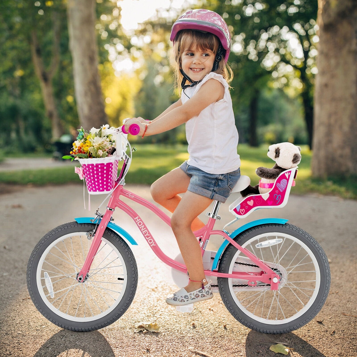 Kids Bicycle with Training Wheels and Basket for Boys and Girls Age 3-9 Years-18 inches view 2