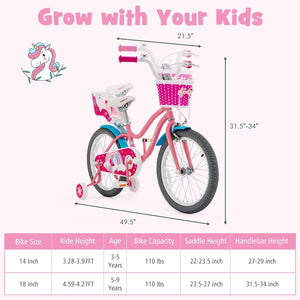 Kids Bicycle with Training Wheels and Basket for Boys and Girls Age 3-9 Years-18 inches view 5