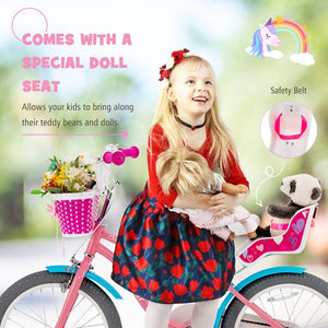 Kids Bicycle with Training Wheels and Basket for Boys and Girls Age 3-9 Years-18 inches view 6