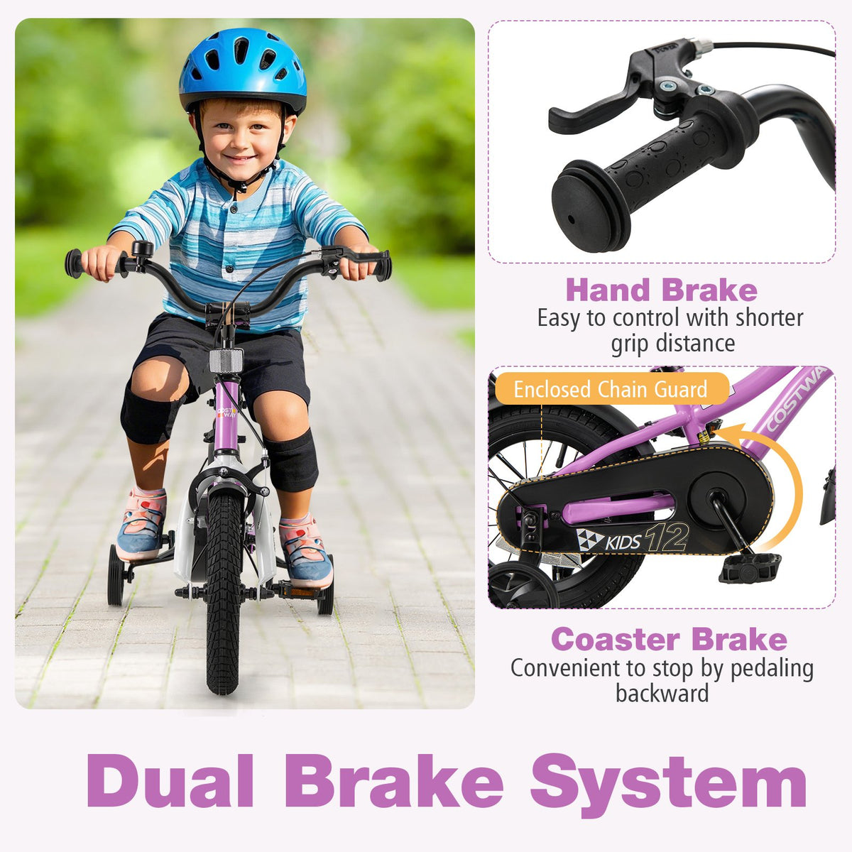 Kids Bike 12-Inch Children Training Bicycle with 2 Brake for 3-4 Years Old view 5