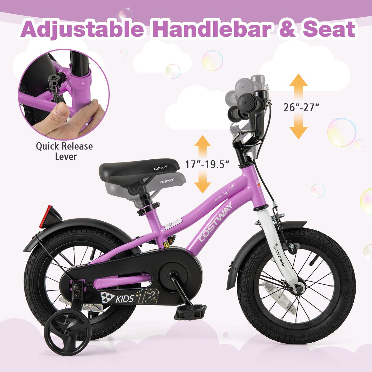Kids Bike 12-Inch Children Training Bicycle with 2 Brake for 3-4 Years Old view 6