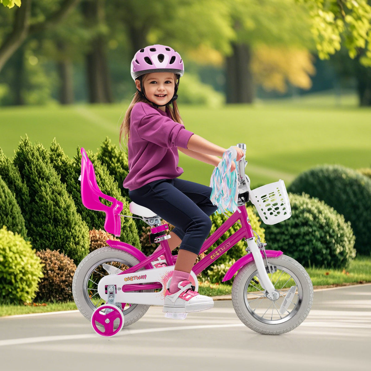 Kids Bike 12 Inch with Training Wheels and 2 Brake System for 3-4 Years Old view 3