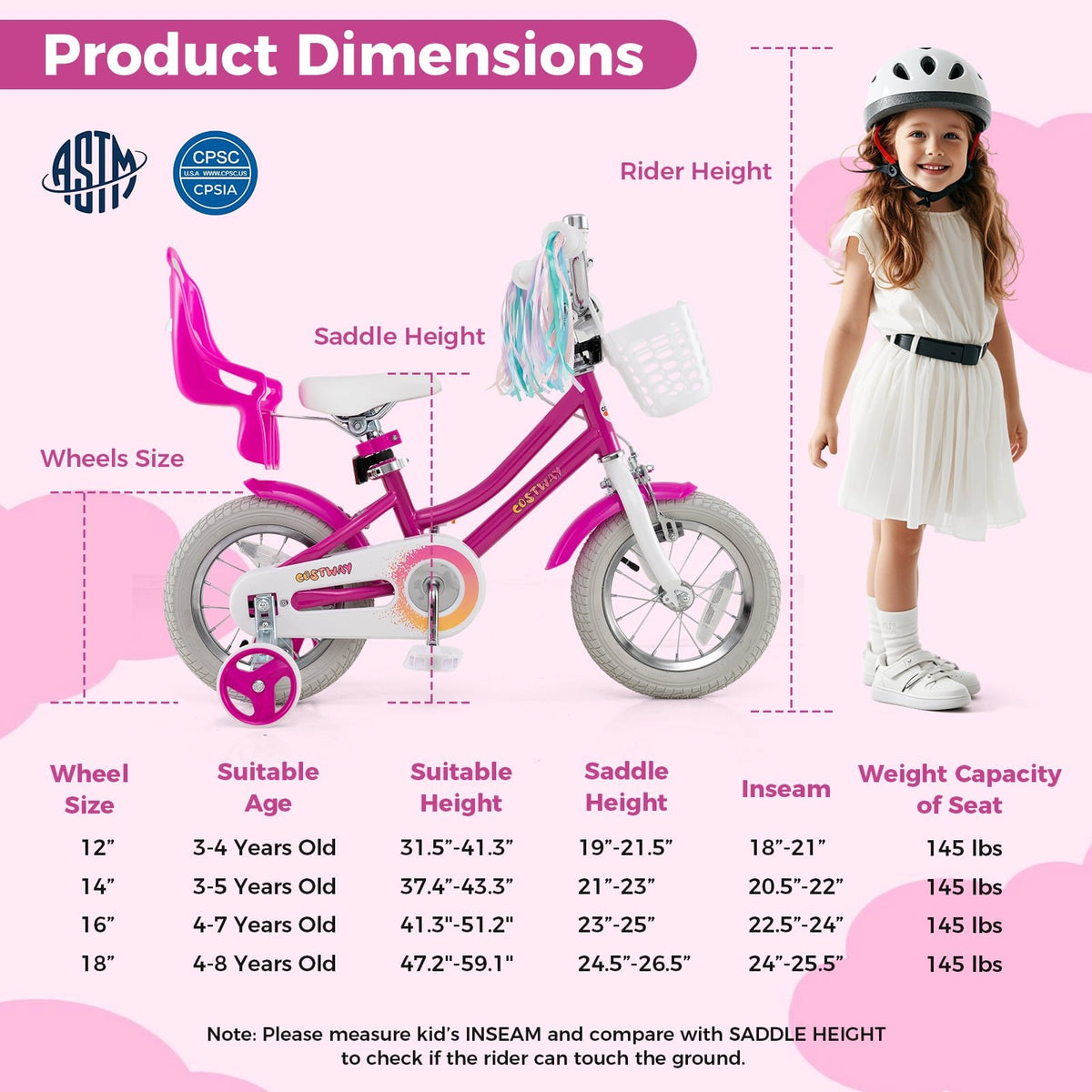 Kids Bike 12 Inch with Training Wheels and 2 Brake System for 3-4 Years Old view 4