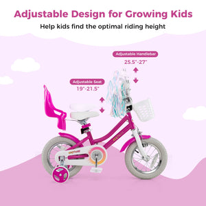 Kids Bike 12 Inch with Training Wheels and 2 Brake System for 3-4 Years Old view 7
