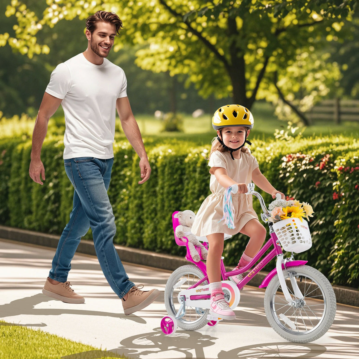 Kids Bike 16 Inch with Training Wheels and 2 Brake System for 4-7 Years Old view 2