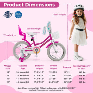 Kids Bike 16 Inch with Training Wheels and 2 Brake System for 4-7 Years Old view 4