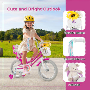 Kids Bike 16 Inch with Training Wheels and 2 Brake System for 4-7 Years Old view 5