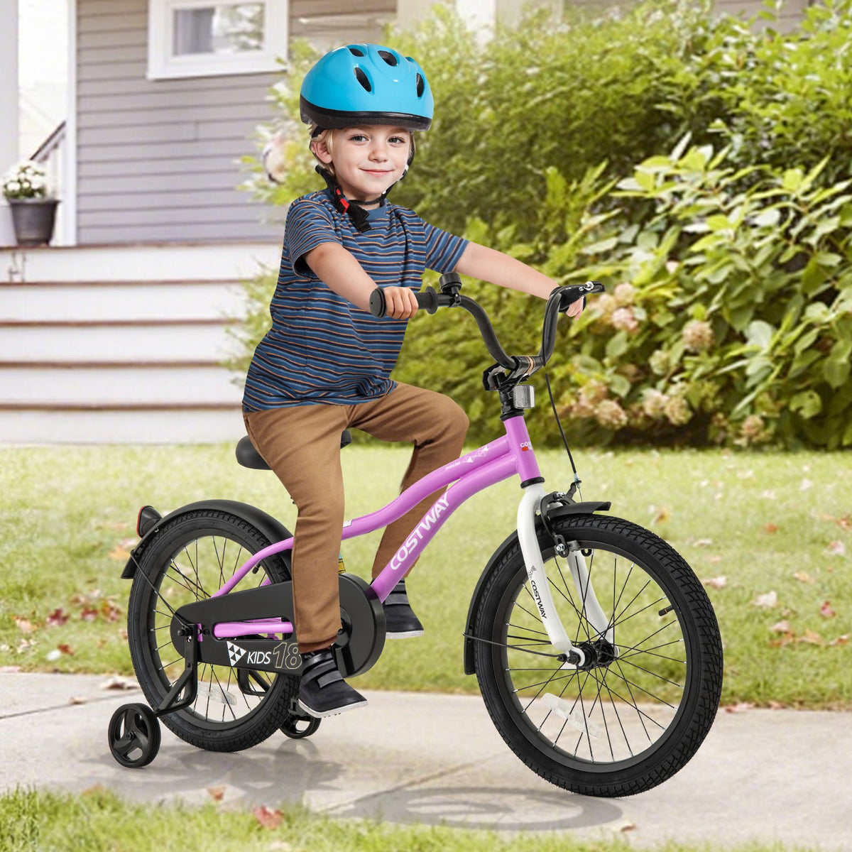 Kids Bike 18-Inch Children Training Bicycle with 2 Brake for 4-8 Years Old view 2