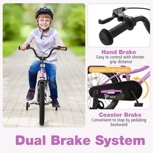 Kids Bike 18-Inch Children Training Bicycle with 2 Brake for 4-8 Years Old view 5