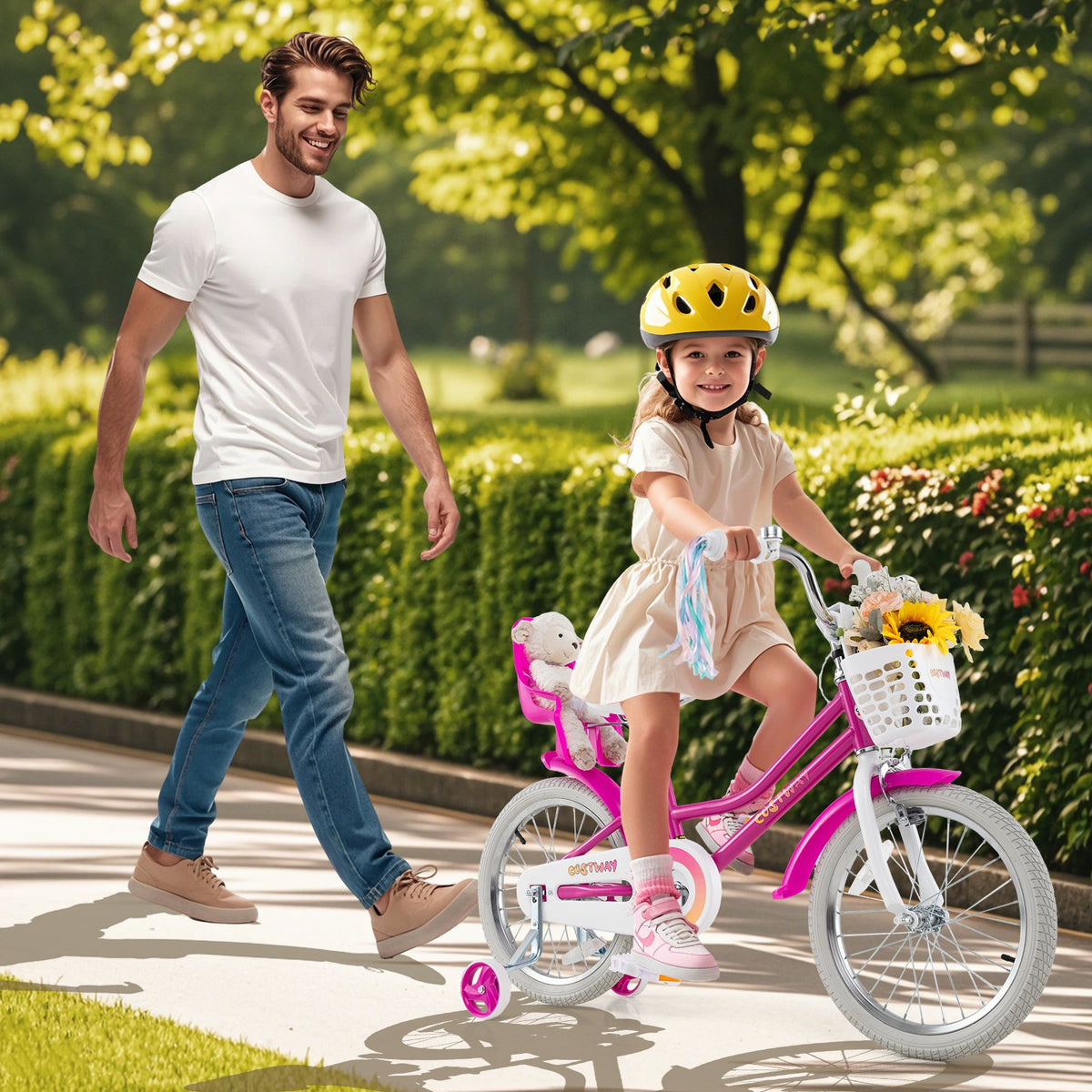 Kids Bike 18 Inch with Training Wheels and 2 Brake System for 4-8 Years Old view 2