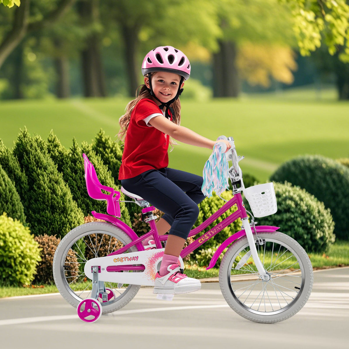 Kids Bike 18 Inch with Training Wheels and 2 Brake System for 4-8 Years Old view 3