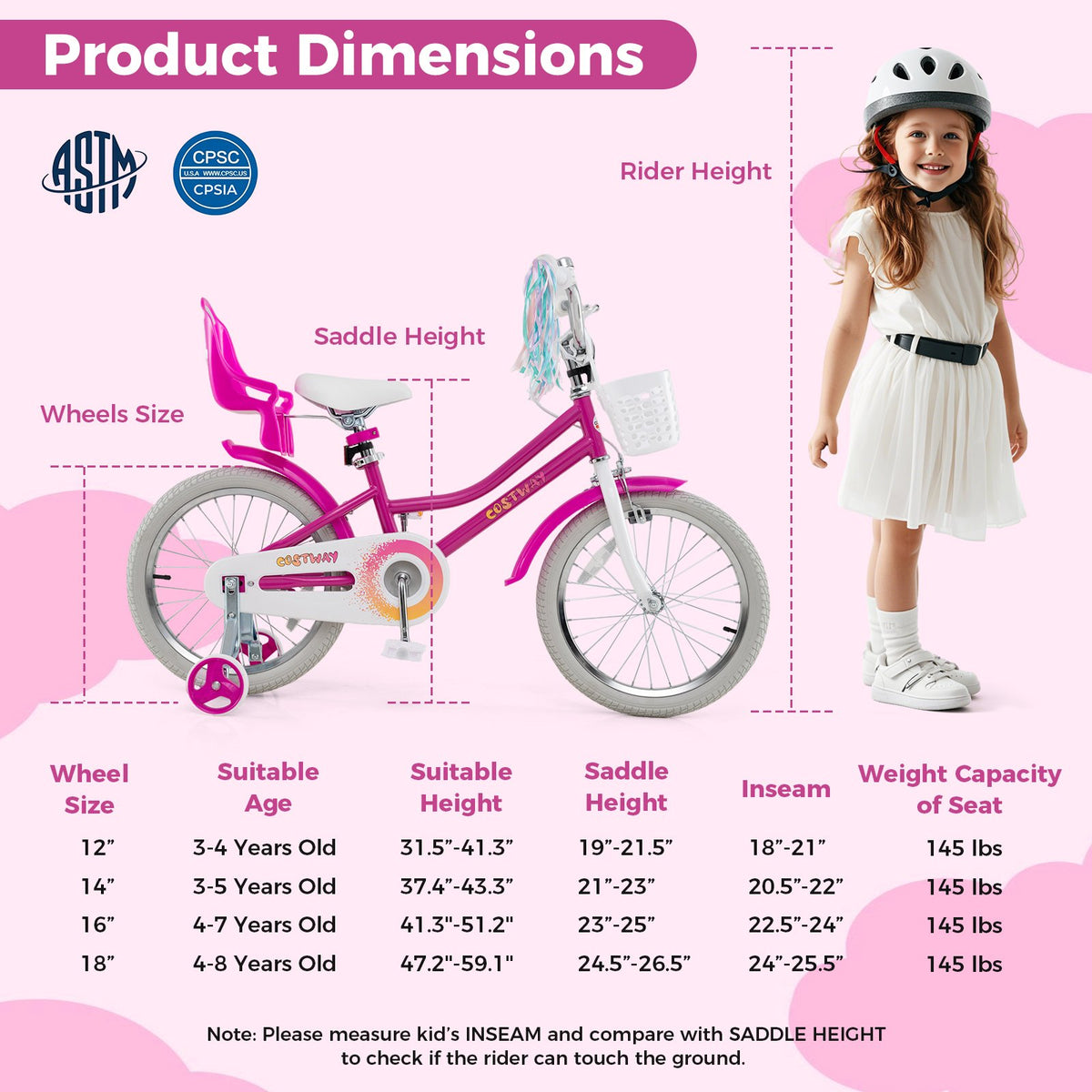 Kids Bike 18 Inch with Training Wheels and 2 Brake System for 4-8 Years Old view 4