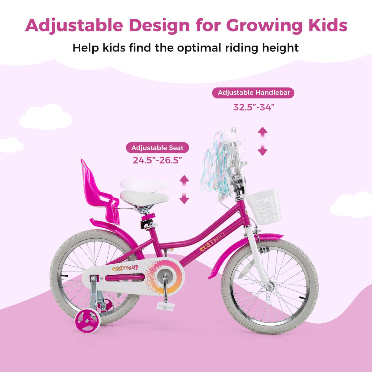 Kids Bike 18 Inch with Training Wheels and 2 Brake System for 4-8 Years Old view 6