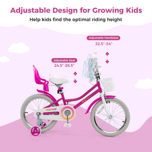 Kids Bike 18 Inch with Training Wheels and 2 Brake System for 4-8 Years Old view 6