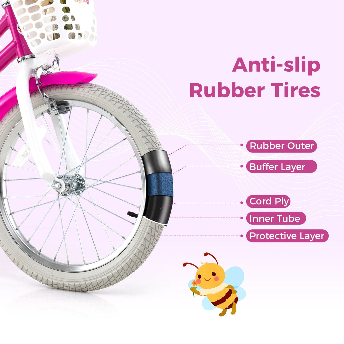Kids Bike 18 Inch with Training Wheels and 2 Brake System for 4-8 Years Old view 7