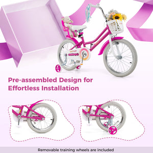 Kids Bike 18 Inch with Training Wheels and 2 Brake System for 4-8 Years Old view 9