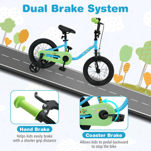 Kids Bike for 3-7 Years Old Boys and Girls 12/14/16-Inch Children Bicycle Blue-14 Inches view 5