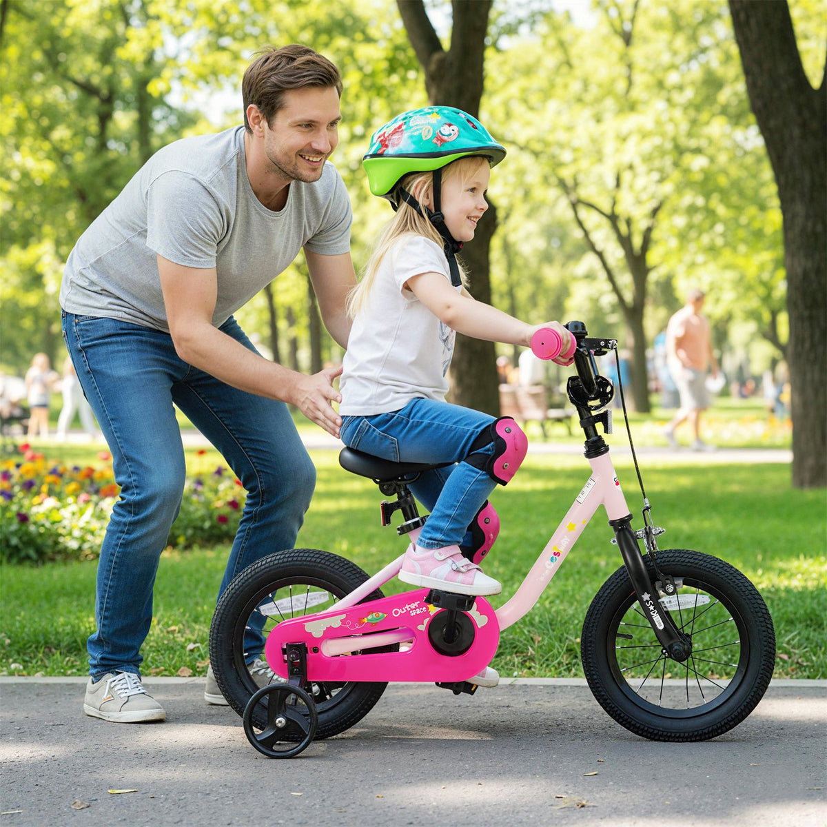 Kids Bike for 3-7 Years Old Boys and Girls 12/14/16-Inch Children Bicycle-Pink 12 Inch view 2