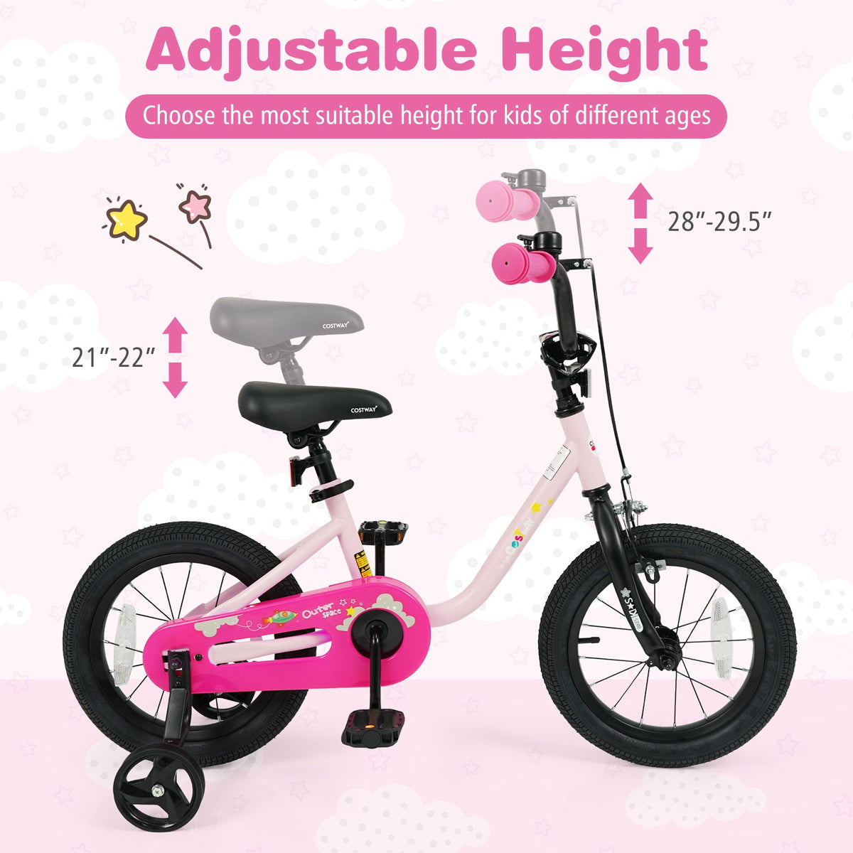 Kids Bike for 3-7 Years Old Boys and Girls 12/14/16-Inch Children Bicycle-Pink 14 Inch view 5