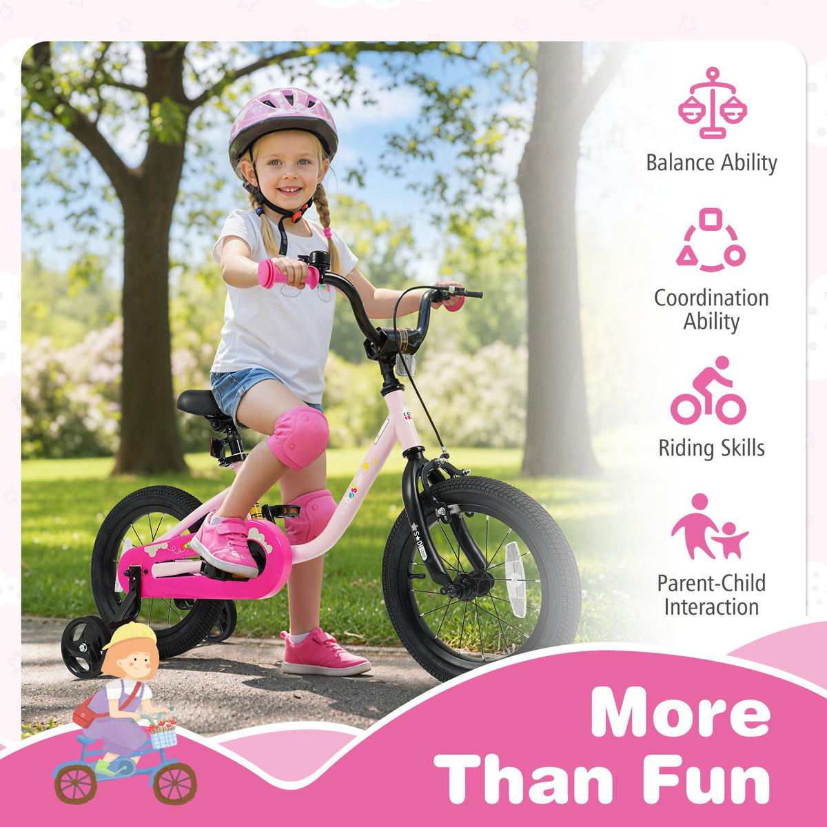 Kids Bike for 3-7 Years Old Boys and Girls 12/14/16-Inch Children Bicycle-Pink 14 Inch view 9