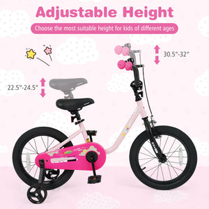 Kids Bike for 3-7 Years Old Boys and Girls 12/14/16-Inch Children Bicycle-Pink 16 Inch view 5