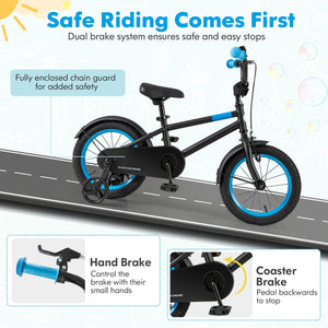 Kids Bike with Adjustable Handlebar and Saddle Black-14 inches view 7