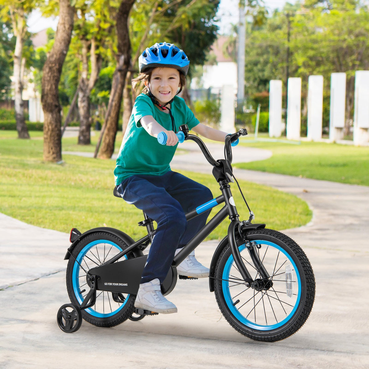 Kids Bike with Adjustable Handlebar and Saddle Black-16 inches view 2