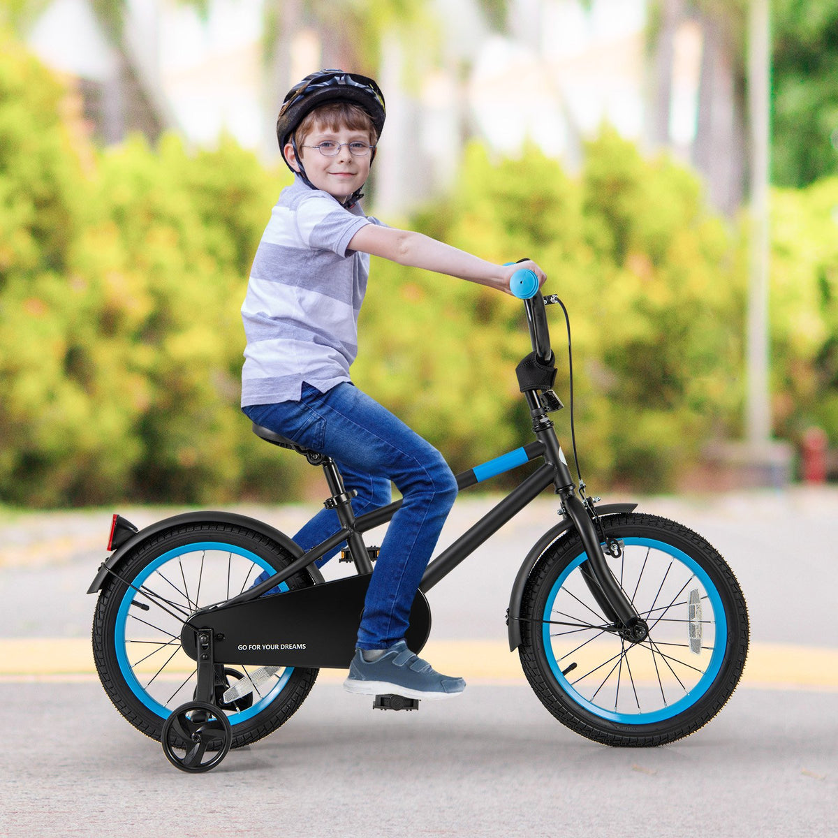 Kids Bike with Adjustable Handlebar and Saddle Black-16 inches view 3