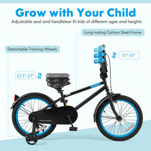 Kids Bike with Adjustable Handlebar and Saddle Black-18 Inches view 6