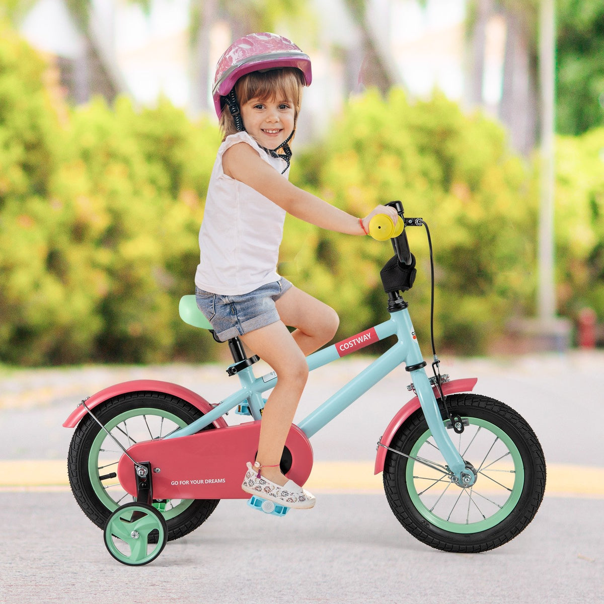 Kids Bike with Adjustable Handlebar and Saddle Blue-12 Inches view 3