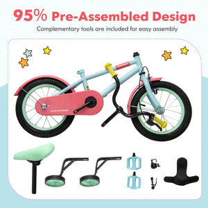 Kids Bike with Adjustable Handlebar and Saddle Blue-12 Inches view 7