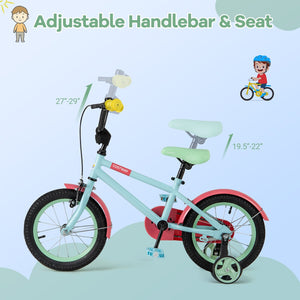 Kids Bike with Adjustable Handlebar and Saddle Blue-14 inches view 7