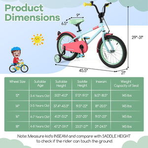 Kids Bike with Adjustable Handlebar and Saddle Blue-16 inches view 4