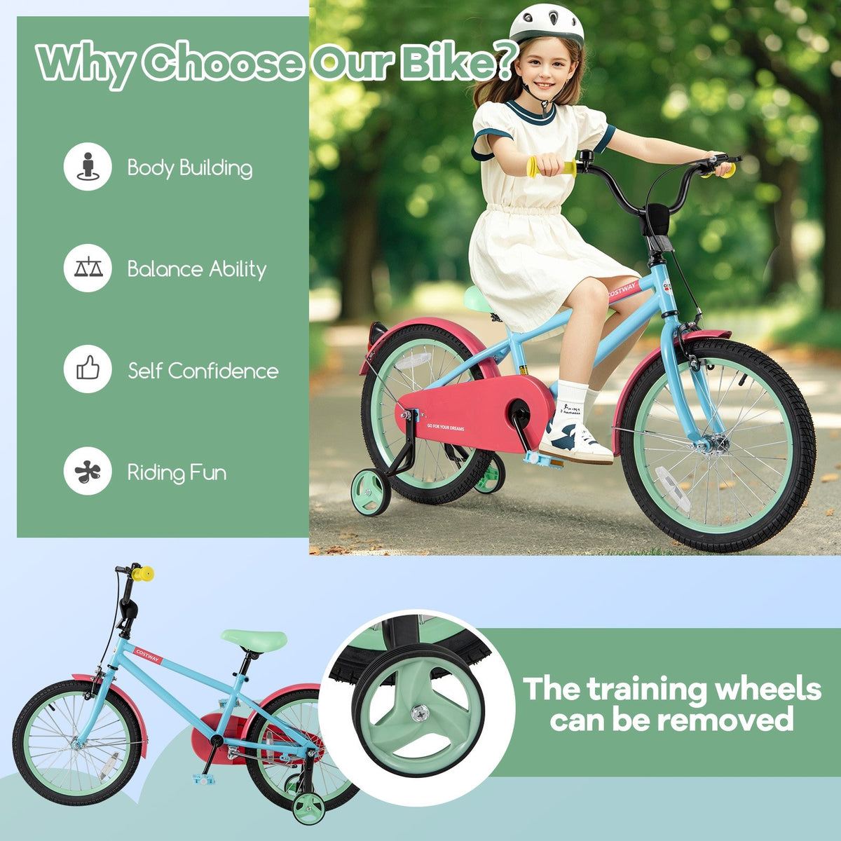 Kids Bike with Adjustable Handlebar and Saddle Blue-18 inches view 9