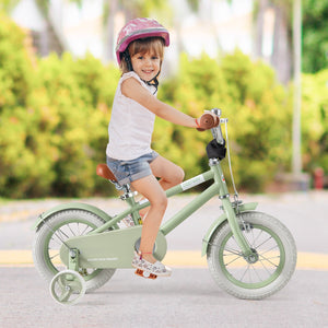 Kids Bike with Adjustable Handlebar and Saddle Green-12 Inches view 3