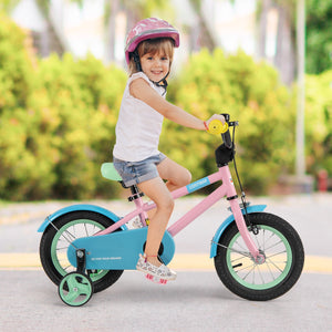 Kids Bike with Adjustable Handlebar and Saddle Pink-12 Inches view 2