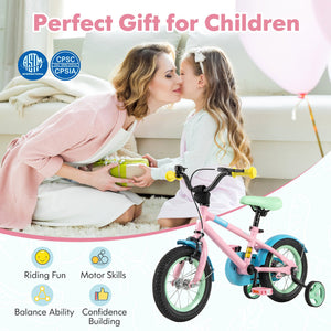Kids Bike with Adjustable Handlebar and Saddle Pink-12 Inches view 5