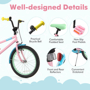 Kids Bike with Adjustable Handlebar and Saddle Pink-18 Inches view 7