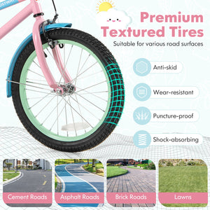 Kids Bike with Adjustable Handlebar and Saddle Pink-18 Inches view 9