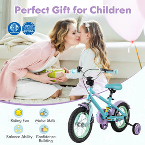 Kids Bike with Adjustable Handlebar and Saddle Purple-12 Inches view 5