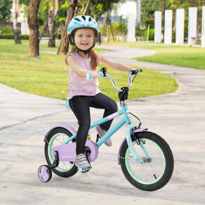 Kids Bike with Adjustable Handlebar and Saddle Purple-14 Inches view 2